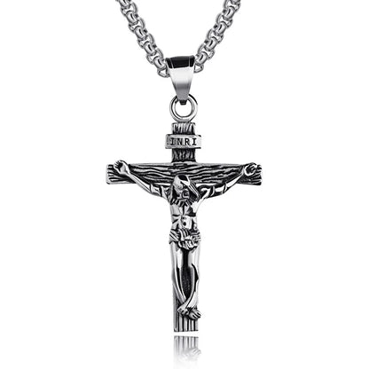 Religious Jesus Cross Stainless Steel Necklace For Men