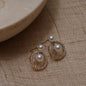 Upscale 14k Gold Jewelry Real Gold  Earrings Zircon Pearl Twist Luxury Stud Earrings for Women