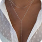 Gold Color Y-Shaped Pendant Necklaces For Women