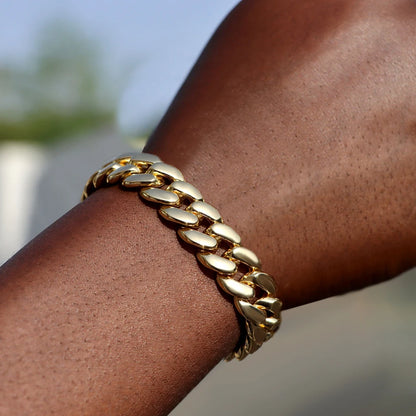 14MM Iced Prong Link Cuban Chain Bracelets for Men