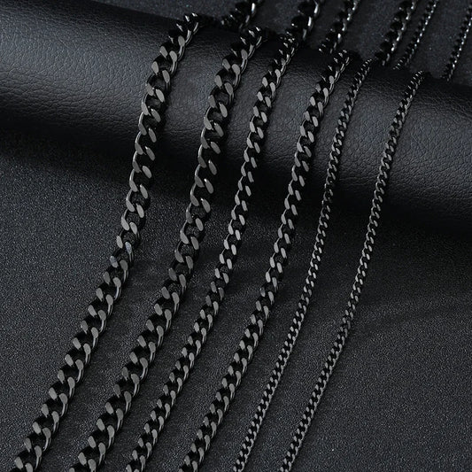 Basic Punk Stainless Steel Cuban Necklaces For Men