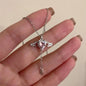 Sterling Silver Round Zircon Necklace Minimalist Style